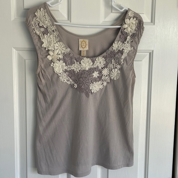 Ric Rac Tops - Cute  anthro top with gray and white lace appliqué